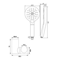 Opbouwset Bad- en Douchekraan Brauer Copper Edition Thermostatisch Met Wandhouder En Handdouche 3 Standen Geborsteld Koper