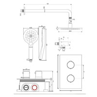 Inbouw Regendouche Set Brauer Copper Edition Gebogen Wanduitloop Ronde Hoofddouche 20 cm Met Handdouche 3 Standen Koper