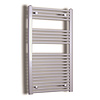 Sanicare Elektrische Design Radiator Sanicare Plug & Play 111,8x45 cm Inox Look 596 Watt Met Chroom Thermostaat Links