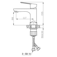 Wastafelkraan Sanimar Braga Eengreepshendel Geborsteld Inox