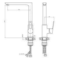 Wastafelkraan Sanimar Braga Geborsteld Inox