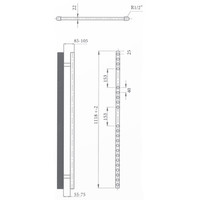 Elektrische Design Radiator Sanicare Plug & Play 111,8x60 cm Zilver Grijs 730 Watt Met Zwarte Thermostaat Links