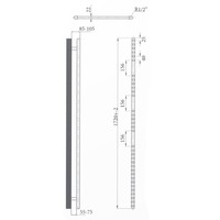 Elektrische Design Radiator Sanicare Plug & Play 172x45 cm Zilver Grijs 920 Watt Met Chroom Thermostaat Links