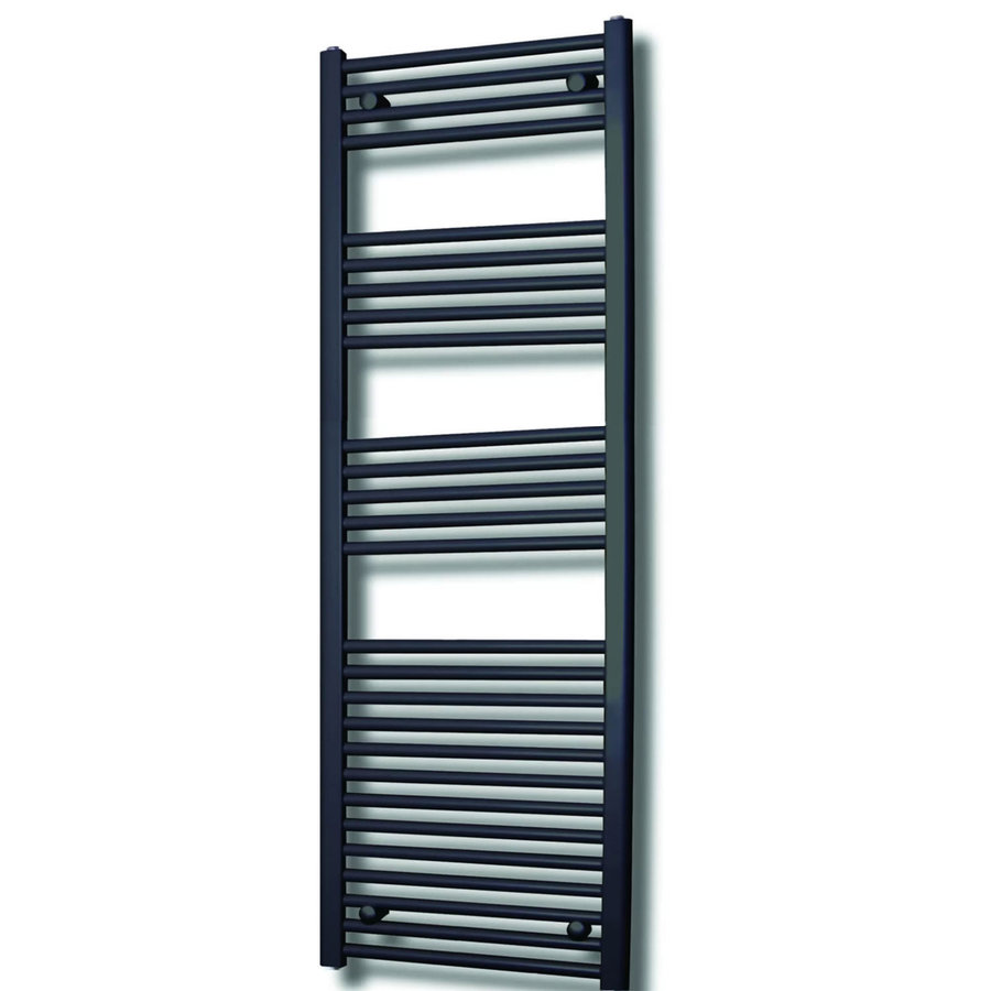 Elektrische Design Radiator Sanicare Plug & Play 172x45 cm Mat Zwart 920 Watt Met Zwart Thermostaat Links