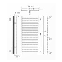 Elektrische Radiator Sanicare Qubic 126.4x60 cm Mat Zwart Met Zwarte Thermostaat 773 Watt