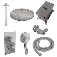 Inbouw Regendouche Set Brauer Chrome Edition Plafond Uitloop Ronde Hoofddouche 30 cm Met Handdouche 3 Standen