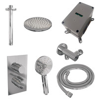 Inbouw Regendouche Set Brauer Chrome Edition Plafond Uitloop Ronde Hoofddouche 20 cm Met Handdouche 3 Standen