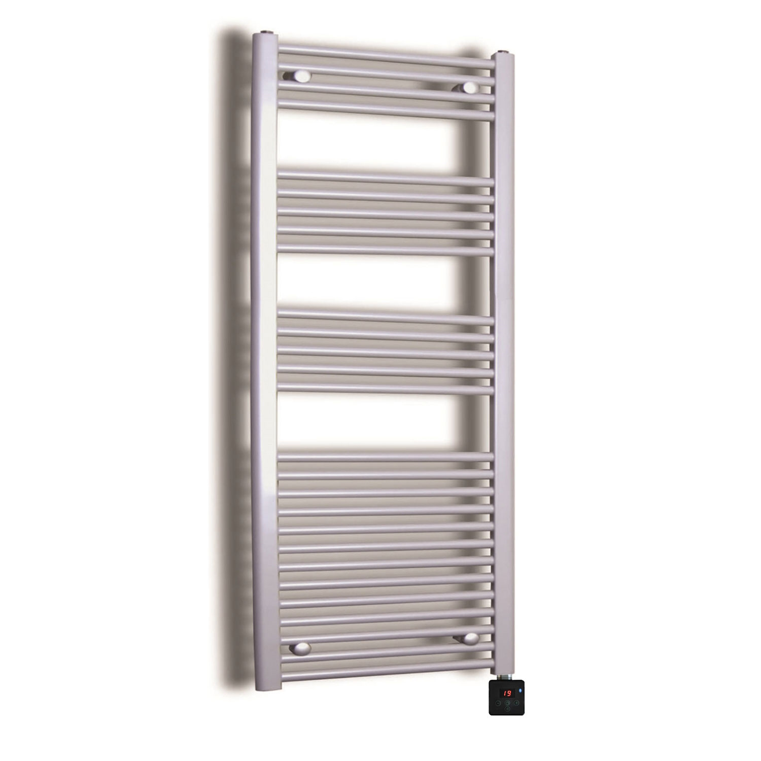 Elektrische Design Radiator Sanicare Plug & Play 172x60 cm Inox Look 730 Watt Met Chroom Thermostaat