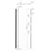 Elektrische Design Radiator Sanicare Plug & Play 172x60 cm Zilvergrijs 730 Watt Met Chroom Thermostaat En Bluetooth Links