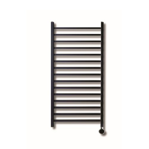 Elektrische Radiator Sanicare Qubic 126.4x60 cm 773W Mat Zwart Met Thermostaat Chroom En Bluetooth 