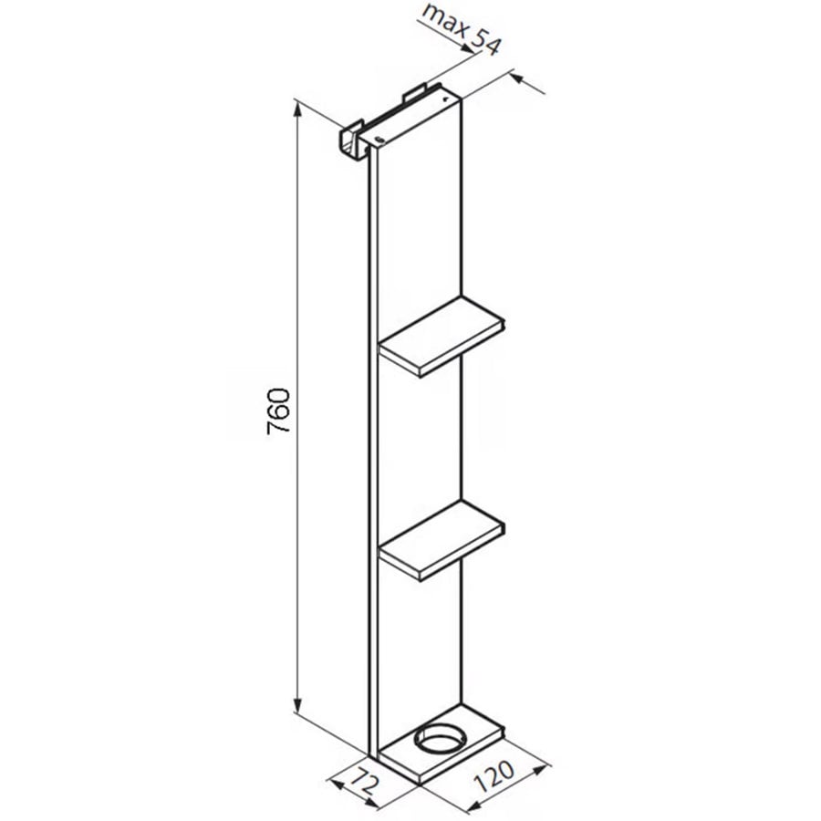 Planchet Novellini Kuadra voor Douchewand 76x12 cm Wit