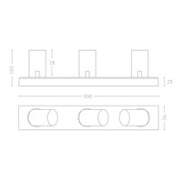 Plafond/Wandlamp Bellezza Bagno Dex IP44 50x10,3x9 cm LED Mat Wit