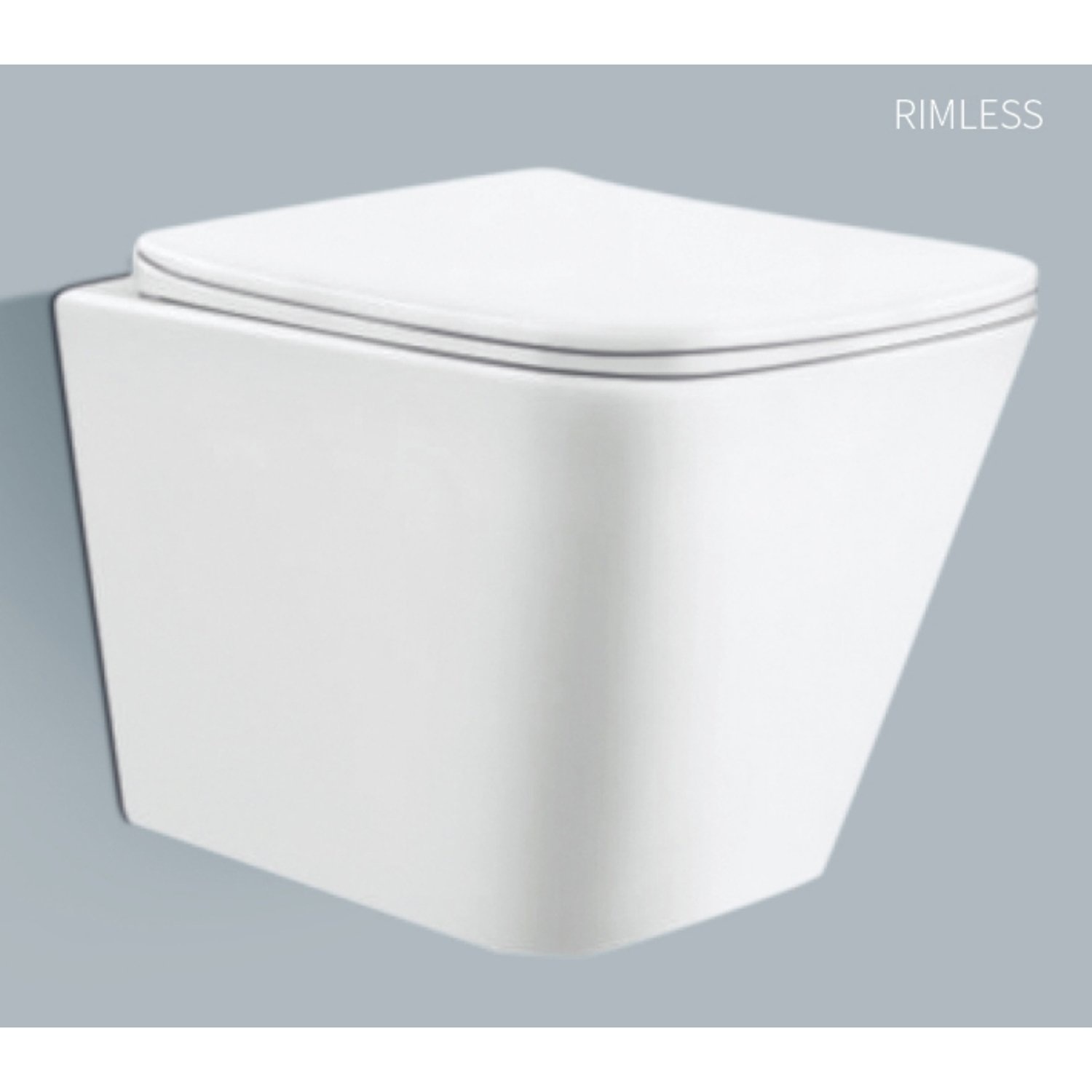 Wandtoilet Piazza glans wit rimless met wc bril