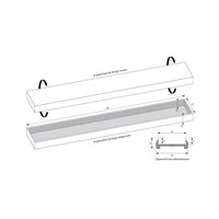Tegelinlegrooster Brauer Gunmetal Edition Omkeerbaar tbv Douchegoot STD/W/PS 70x7 cm Inclusief Afstandhouders