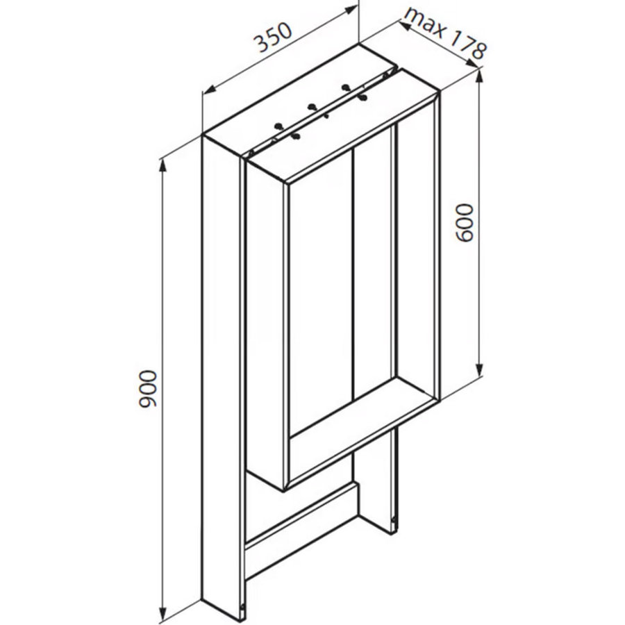 Planchet Novellini Kuadra voor Douchewand 90x35x18 cm Chroom