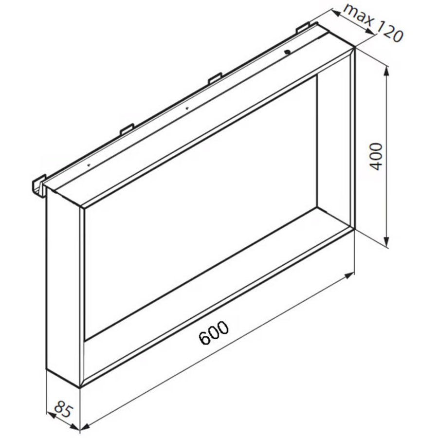 Planchet Novellini Kuadra voor Douchewand 40x60x12 cm Chroom