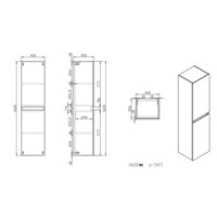 Kolomkast Sanimar Sevilla Omkeerbaar Wit 160 x 40 x 35 cm