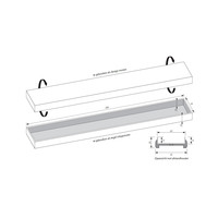 Tegelinlegrooster Brauer Gunmetal Edition Omkeerbaar tbv Douchegoot STD/W/PS 70x7 cm Inclusief Afstandhouders