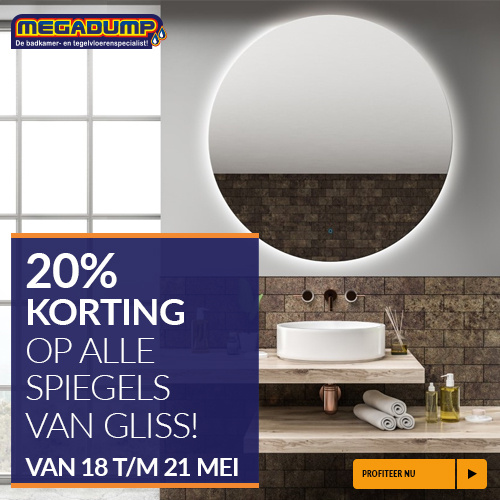 20% korting op alle spiegels van GLISS