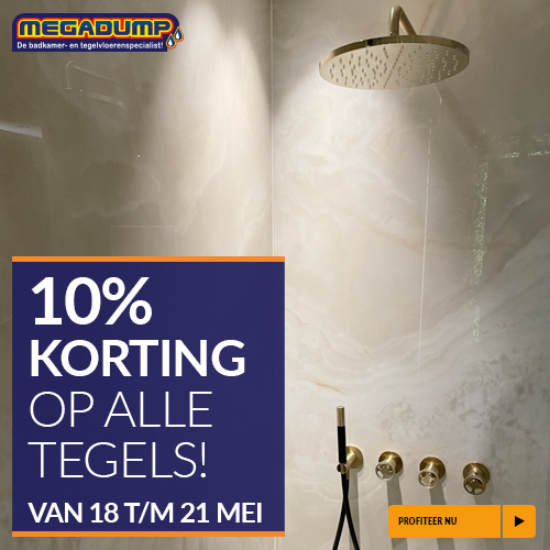 10% op alle tegels