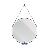 Spiegel Aquasplash Aloni Ronde Ledspiegel Met Band 60 cm Mat Zwart