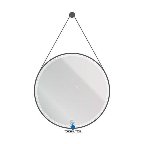 Spiegel Aquasplash Aloni Ronde Ledspiegel Met Band 60 cm Mat Zwart 