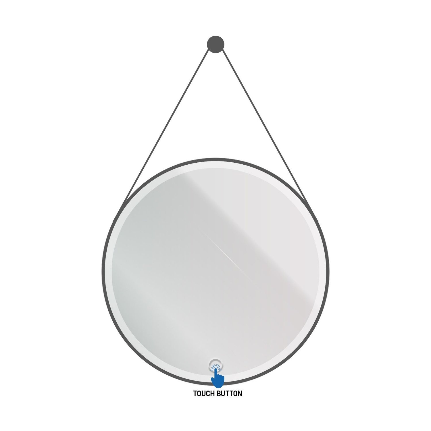 Spiegel Aquasplash Aloni Ronde Ledspiegel Met Band 60 cm Mat Zwart Aquasplash