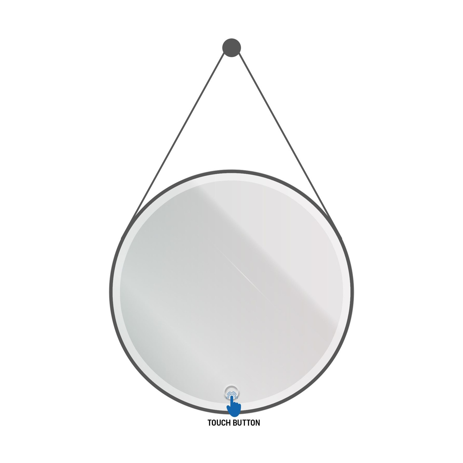 Spiegel Aquasplash Aloni Ronde Ledspiegel Met Band 80 cm Mat Zwart Aquasplash