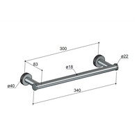 Handdoekhouder Hotbath Cobber X 34 cm Geborsteld Nikkel