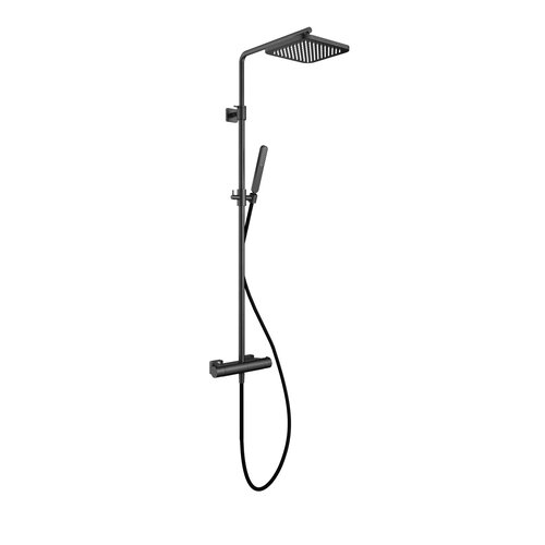 Thermostatische Stortdoucheset Hotbath Gal 128 cm Geborsteld Gunmetal PVD 