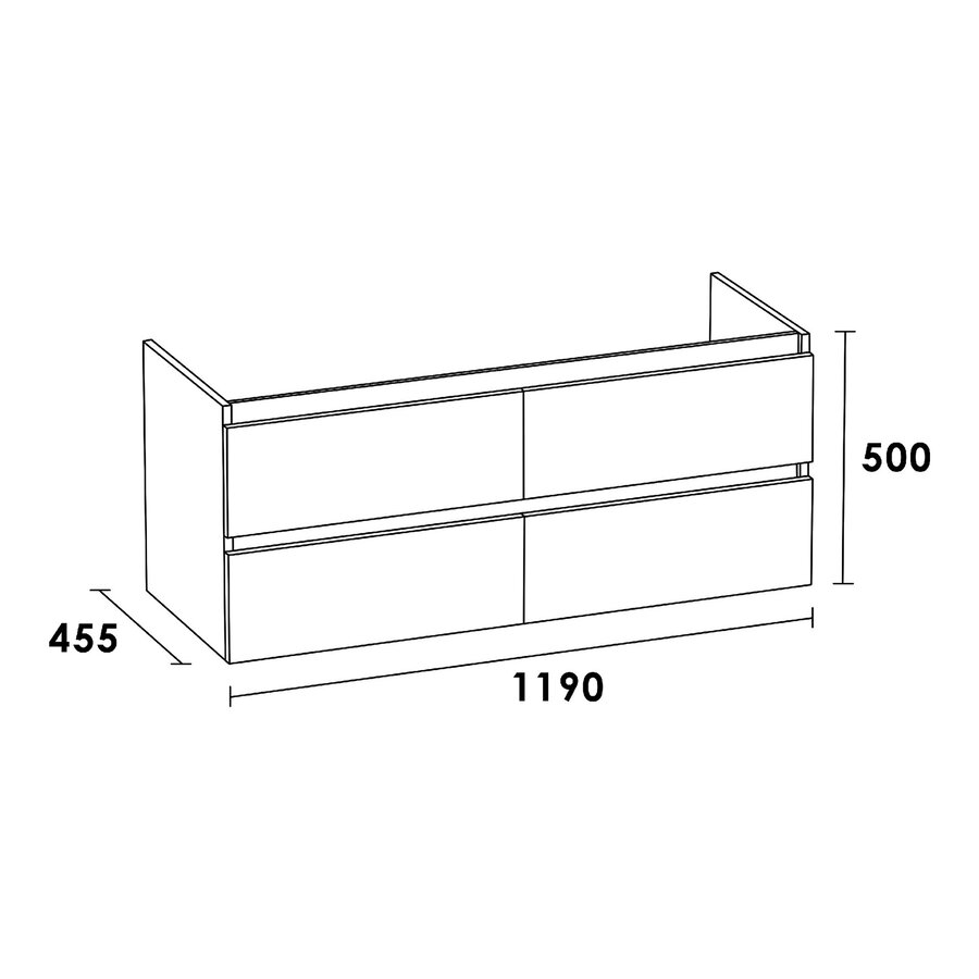 Meubelset Brauer Solution 120 Mat Wit 4 Lades Met Wastafel Furiosa Glanzend Wit 0 Kraangaten