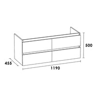 Meubelset Brauer Solution 120 Mat Wit 4 Lades Met Wastafel Furiosa Glanzend Wit 2 Kraangaten