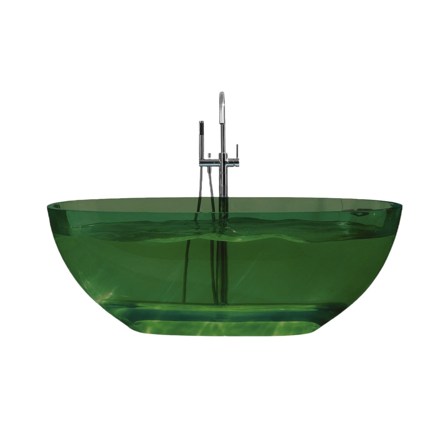 Best Design Vrijstaand Ligbad 170x78x56 cm Resin Transparant Emerald Groen
