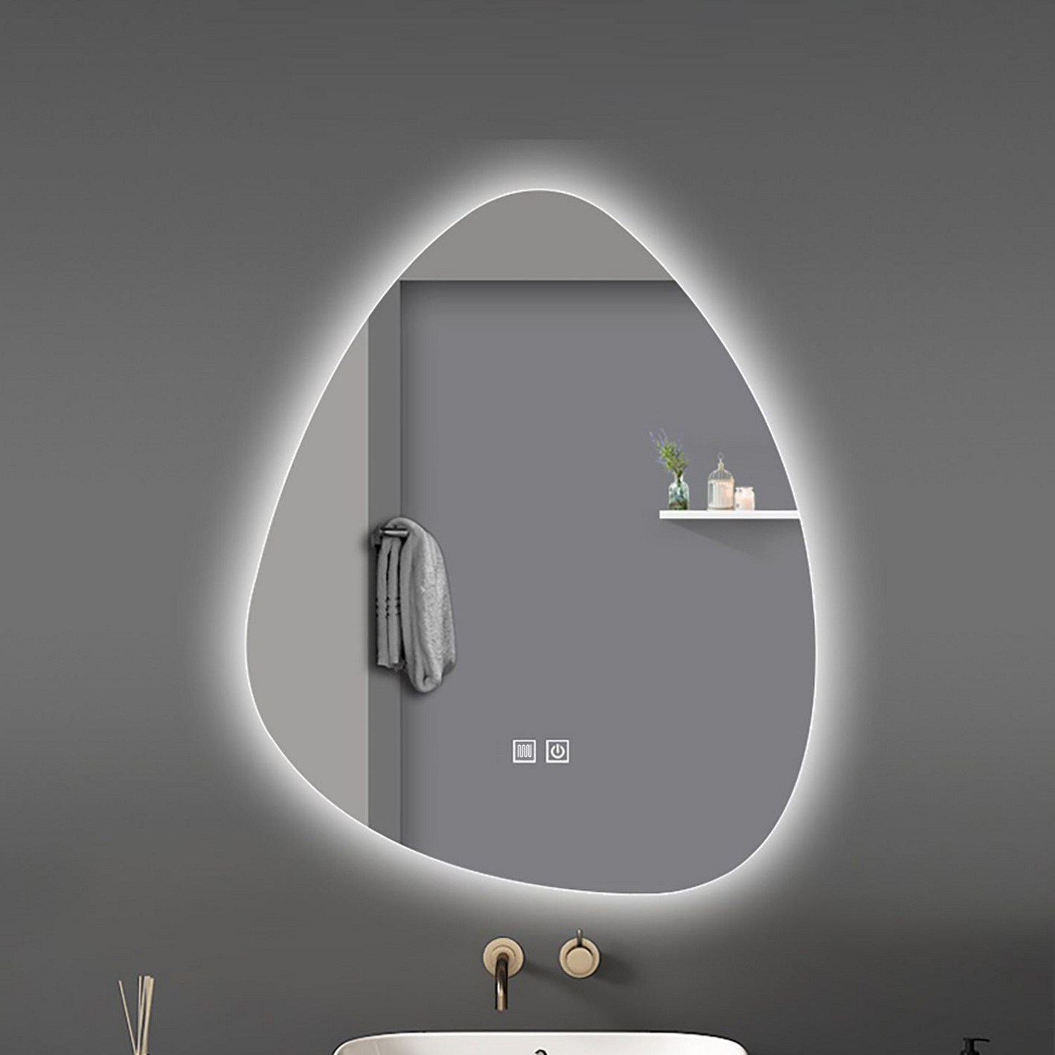 Ovale LED Spiegel Aquasplash Orr 100x60 cm Met Anticondens Aquasplash