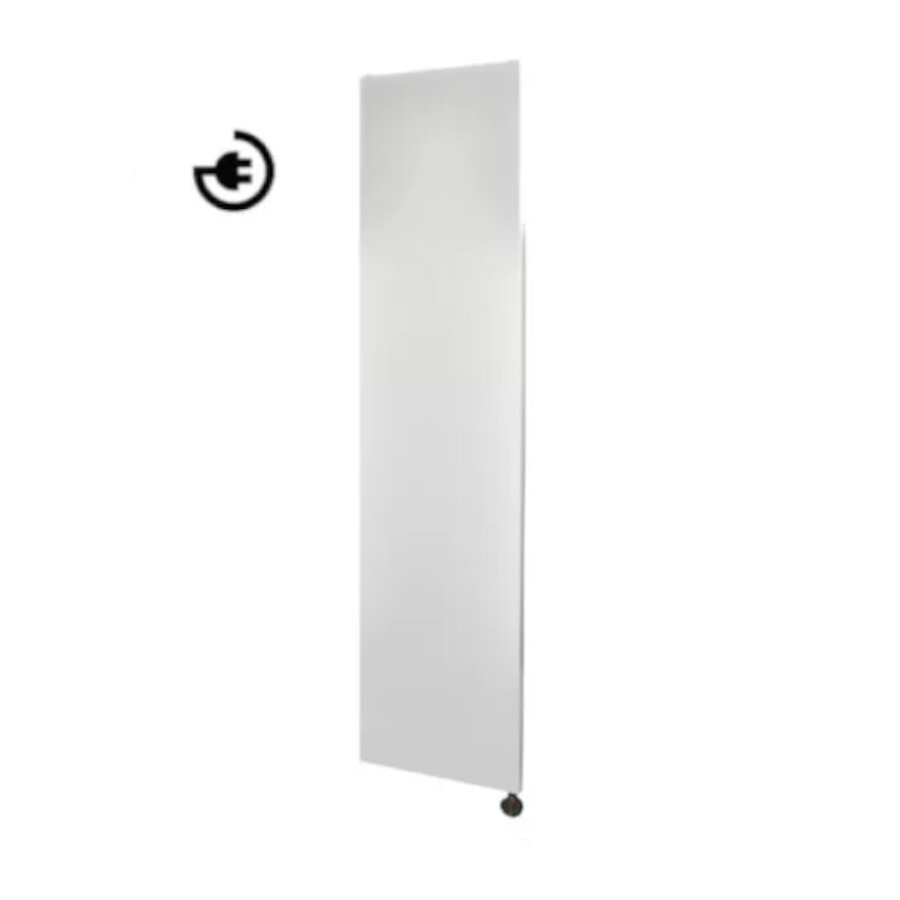 Radiator Sanicair Denso 180 x 40 cm. Mat Wit Met Thermostaat Zwart Rechtsonder