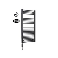 Radiator Sanicare Denso Met Wifi 111,8 x 45 cm Zwart Met Thermostaat Chroom