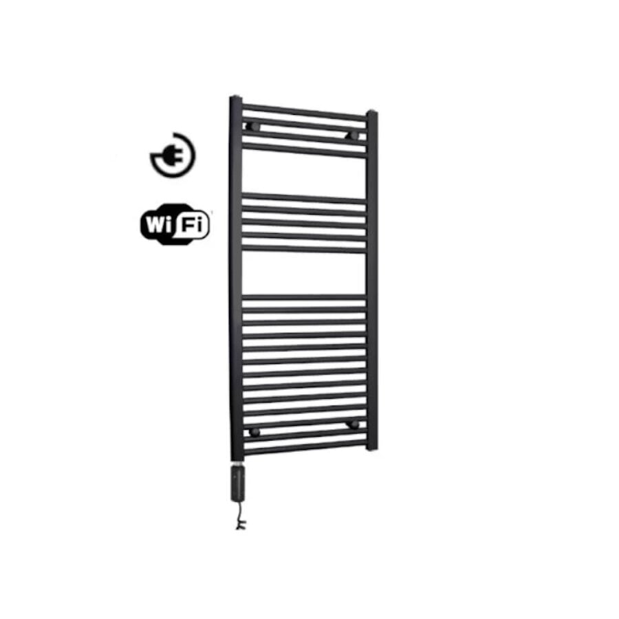 Radiator Sanicare Denso Met Wifi 111,8 x 45 cm Zwart Met Thermostaat Chroom