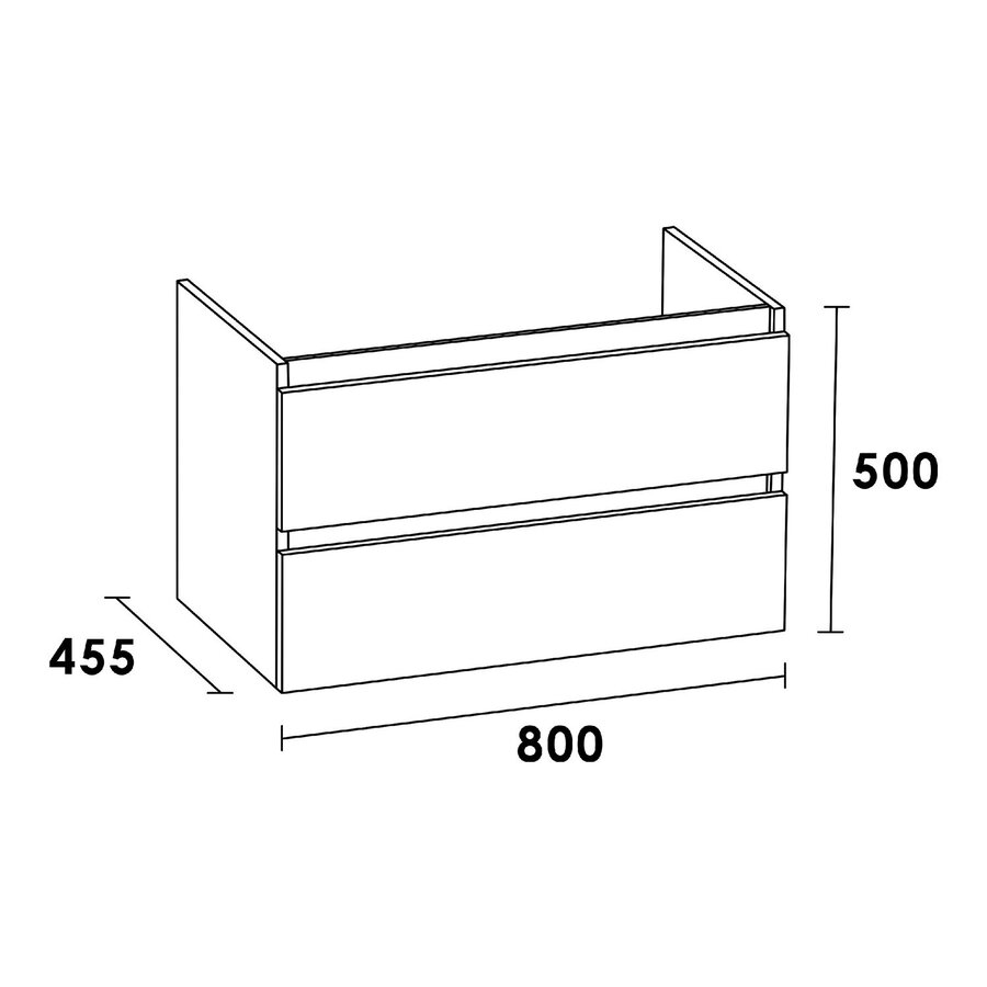 Meubelset Brauer Solution 80 Sahara 2 Lades Met Wastafel Furiosa Mat Wit 0 Kraangaten