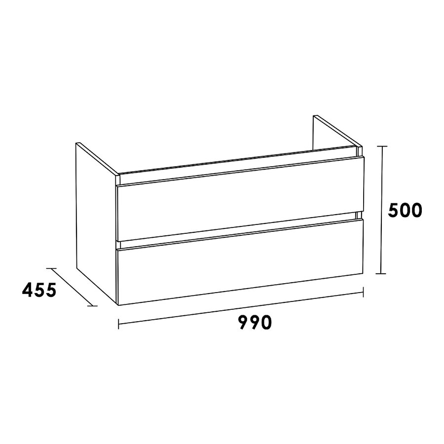 Meubelset Brauer Solution 100 Sahara 2 Lades Met Wastafel Furiosa Glanzend Wit 1 Kraangat