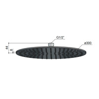 Hoofddouche Hotbath Archie 30 CM 8mm Geborsteld Messing PVD