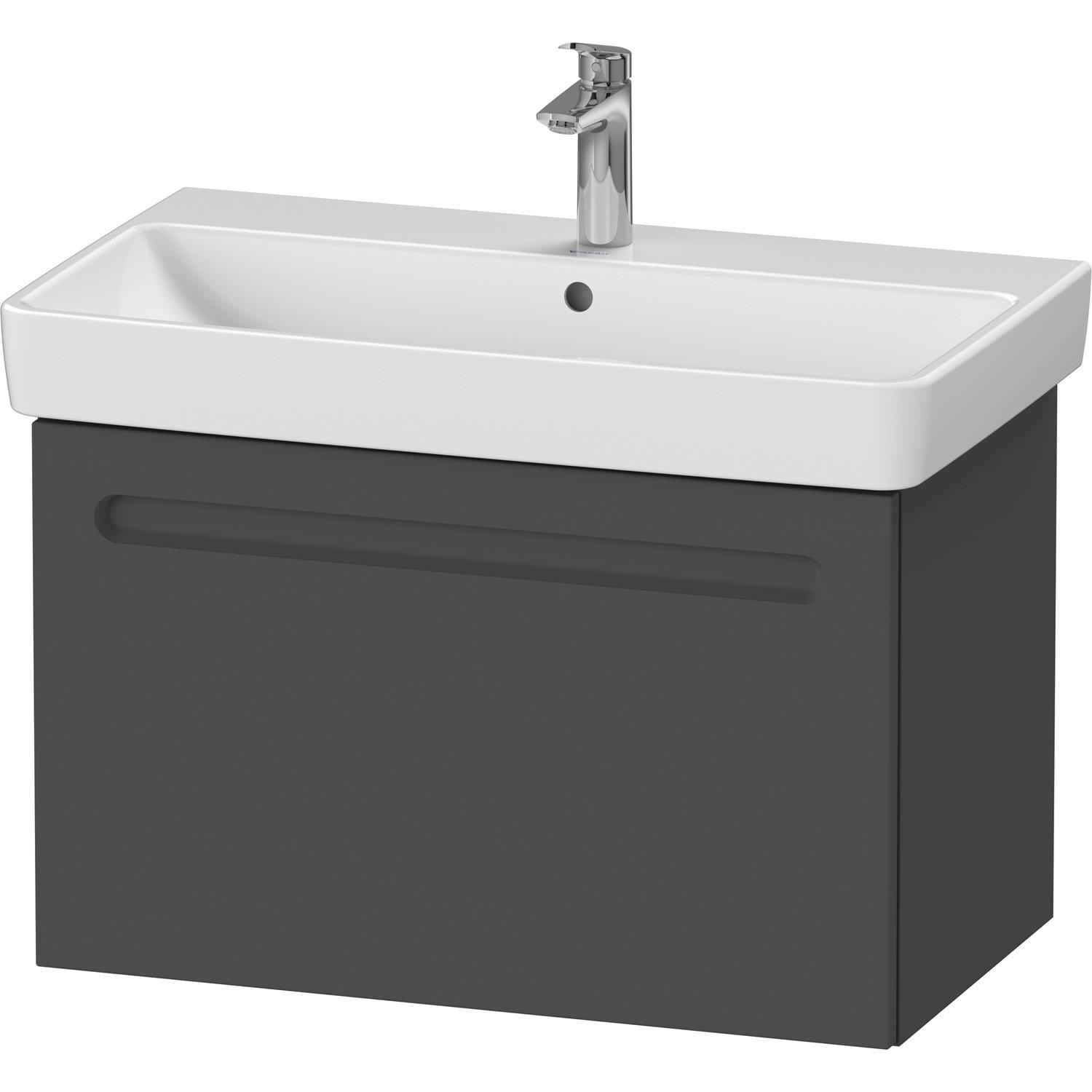 Wastafelkast Duravit No.1 Met 1 Lade 74x42.6x47.8 cm Met Geïntegreerde Greep Mat Grafiet Duravit