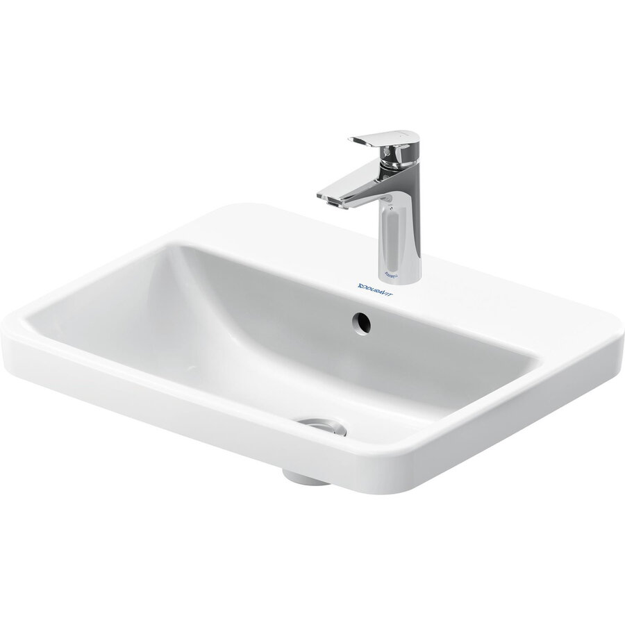 Inbouwwastafel Duravit No.1 Met Kraangat Met Overloop 55x43.5x17.5cm Hoogglans Wit