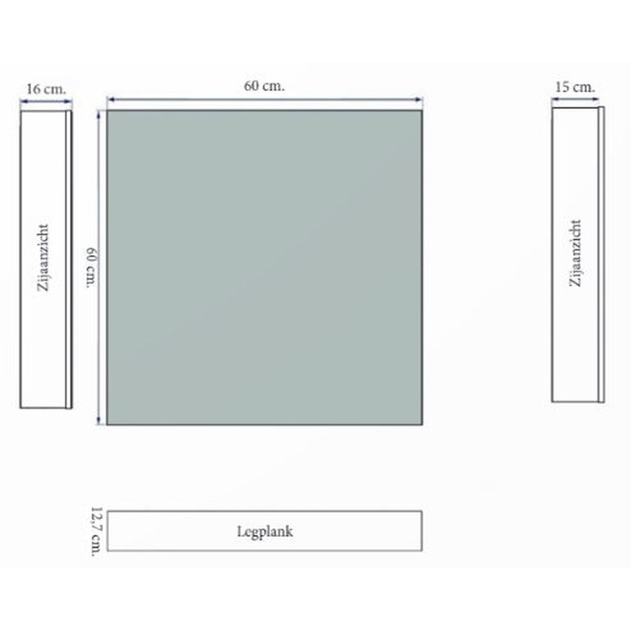 Spiegelkast Sanicare Qlassics Ambiance 60x60 cm Met Dubbelzijdige Spiegeldeur, LED Verlichting En Afstandsbediening Schots Eiken