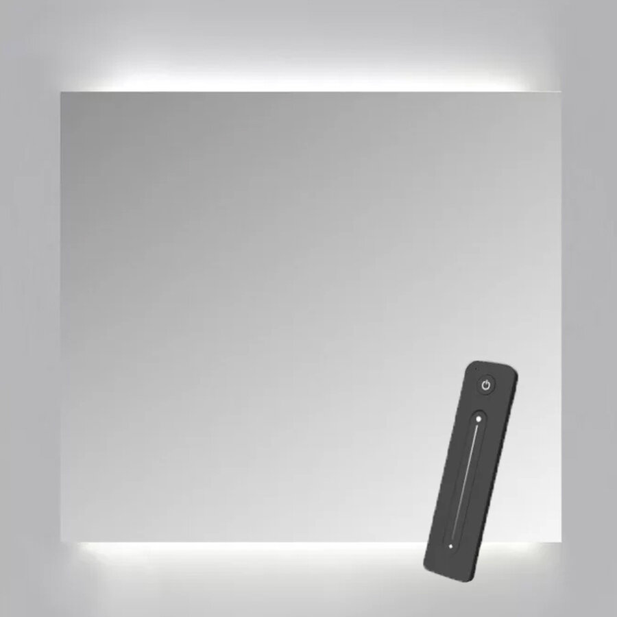 Spiegelkast Sanicare Qlassics Ambiance 60x60 cm Met Dubbelzijdige Spiegeldeur, LED Verlichting En Afstandsbediening Grey Wood