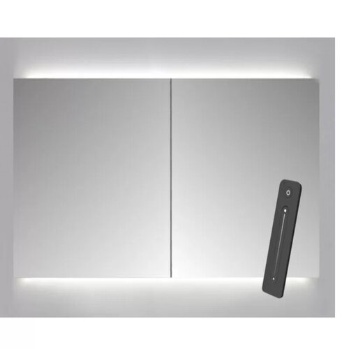 Spiegelkast Sanicare Qlassics Ambiance 80x60 cm Met Dubbelzijdige Spiegeldeuren, LED Verlichting En Afstandsbediening Belluno Eiken 