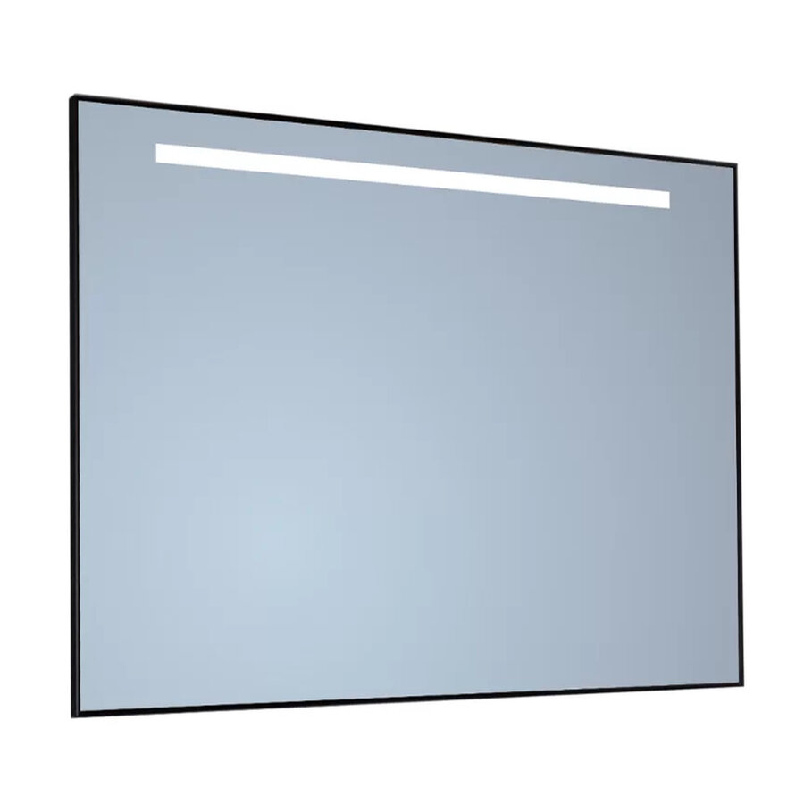 Spiegel Sanicare Q-Mirrors 60x70 cm Vierkant Met Aan De Bovenkant LED Warm White, Omlijsting Aluminium incl. ophangmateriaal Met Afstandsbediening