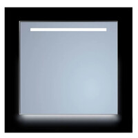 Spiegel Sanicare Q-Mirrors 120x70cm Vierkant met verlichting Mat Zwart