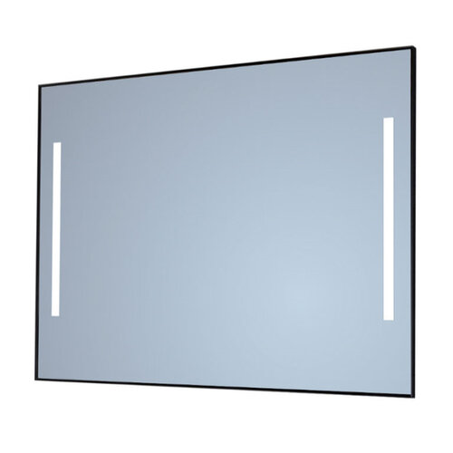 Spiegel Sanicare Q-Mirrors 90x70 cm Vierkant Met Links & Rechts LED Warm White, Omlijsting Aluminium incl. ophangmateriaal Met Afstandsbediening 