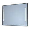 Sanicare Spiegel Sanicare Q-Mirrors 100x70 cm Vierkant Met Links & Rechts LED Warm White, Omlijsting Chroom incl. ophangmateriaal Met Afstandsbediening