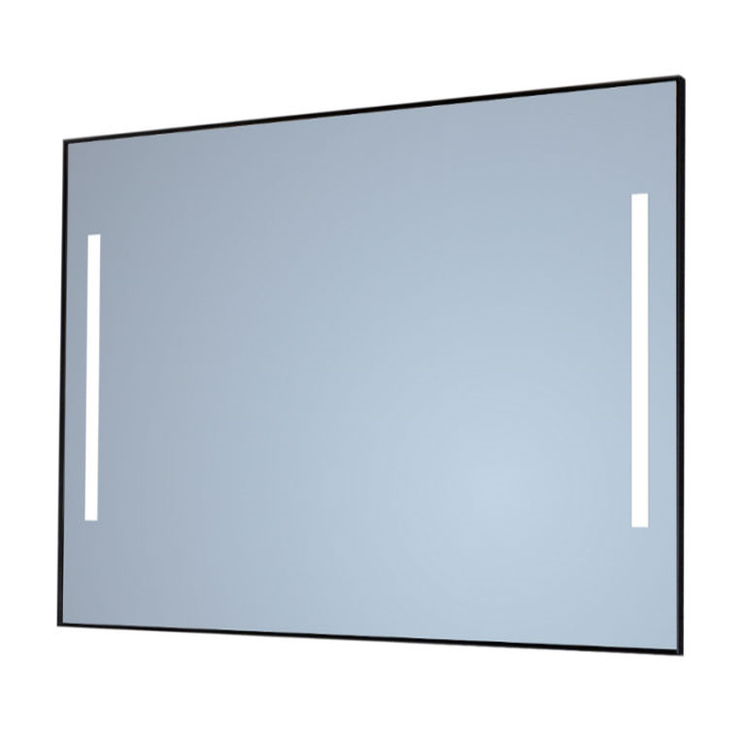 Spiegel Sanicare Q-Mirrors 85x70 cm Vierkant Met Links & Rechts LED Cold White, Omlijsting Chroom incl. ophangmateriaal Met Afstandsbediening Sanicare